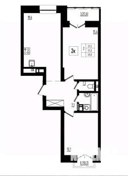 2-к квартира, вторичка, 59м2, 11/12 этаж