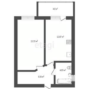 1-к квартира, вторичка, 43м2, 3/11 этаж