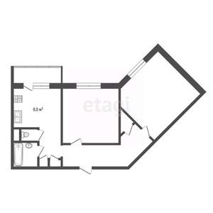 2-к квартира, вторичка, 55м2, 10/10 этаж