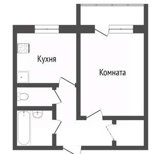 1-к квартира, вторичка, 30м2, 2/10 этаж