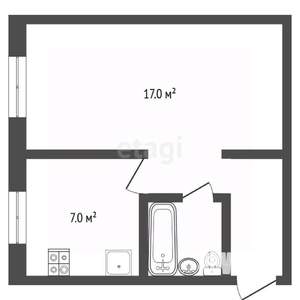 1-к квартира, вторичка, 31м2, 1/5 этаж