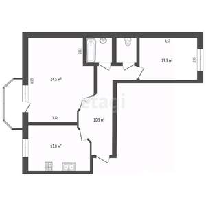 2-к квартира, вторичка, 69м2, 6/10 этаж