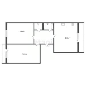 2-к квартира, вторичка, 73м2, 3/6 этаж