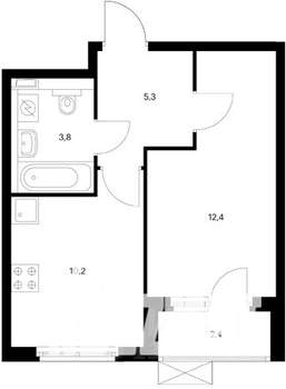 1-к квартира, вторичка, 35м2, 2/17 этаж