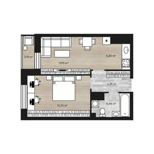 2-к квартира, вторичка, 40м2, 13/18 этаж