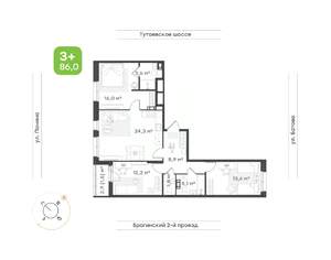3-к квартира, вторичка, 71м2, 16/18 этаж