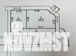 2-к квартира, вторичка, 60м2, 7/12 этаж