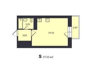 Студия квартира, вторичка, 27м2, 7/18 этаж