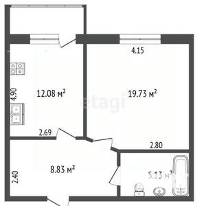 1-к квартира, вторичка, 48м2, 5/5 этаж