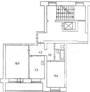 2-к квартира, вторичка, 50м2, 9/9 этаж