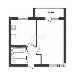 1-к квартира, вторичка, 42м2, 4/5 этаж