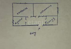 2-к квартира, вторичка, 49м2, 1/3 этаж