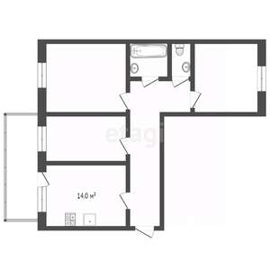 3-к квартира, вторичка, 69м2, 4/9 этаж