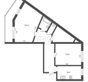 2-к квартира, вторичка, 67м2, 2/10 этаж