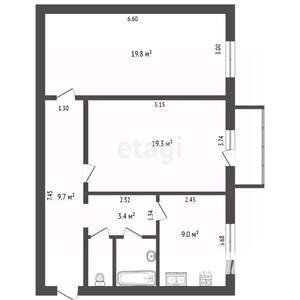 2-к квартира, вторичка, 67м2, 3/4 этаж