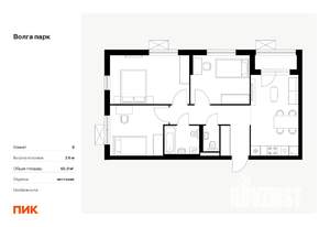 3-к квартира, вторичка, 66м2, 16/17 этаж