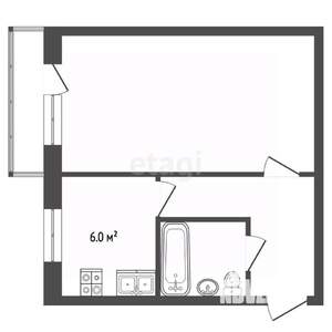 1-к квартира, вторичка, 31м2, 2/5 этаж