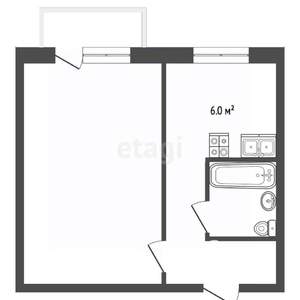 1-к квартира, вторичка, 33м2, 5/9 этаж