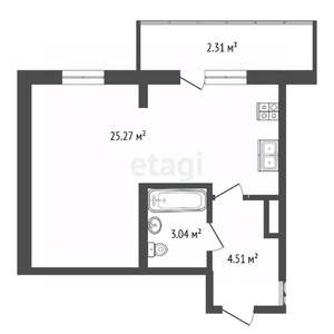 Студия квартира, вторичка, 35м2, 4/8 этаж