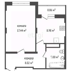 1-к квартира, вторичка, 39м2, 7/10 этаж