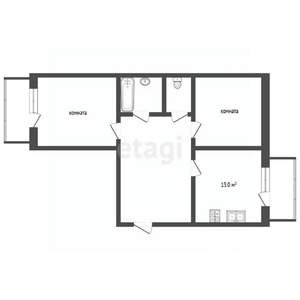 2-к квартира, вторичка, 60м2, 8/10 этаж