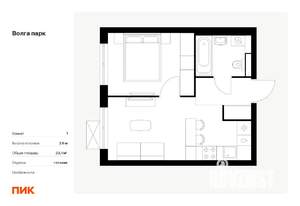1-к квартира, вторичка, 32м2, 6/17 этаж