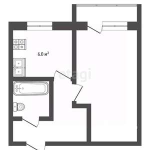 1-к квартира, вторичка, 31м2, 4/4 этаж