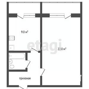 1-к квартира, вторичка, 42м2, 9/14 этаж