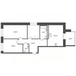 2-к квартира, вторичка, 74м2, 4/9 этаж