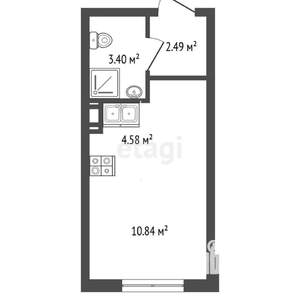 Студия квартира, сданный дом, 19м2, 4/8 этаж