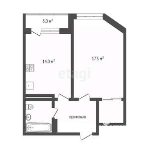 1-к квартира, вторичка, 42м2, 8/10 этаж