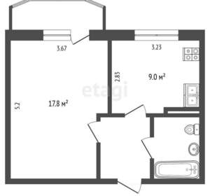 1-к квартира, вторичка, 35м2, 5/10 этаж