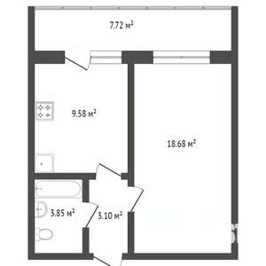 1-к квартира, вторичка, 37м2, 2/18 этаж