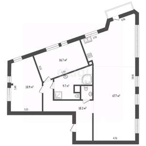 2-к квартира, вторичка, 133м2, 3/6 этаж