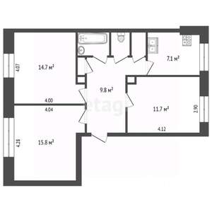 3-к квартира, вторичка, 65м2, 1/3 этаж