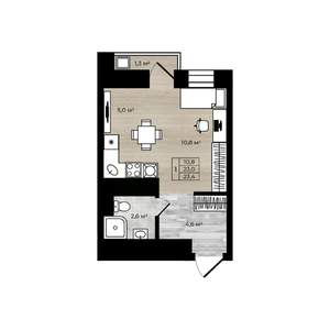 Студия квартира, вторичка, 23м2, 7/12 этаж