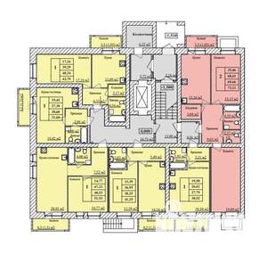 1-к квартира, строящийся дом, 40м2, 1/8 этаж