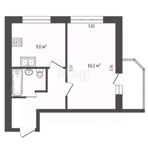 1-к квартира, вторичка, 35м2, 2/4 этаж