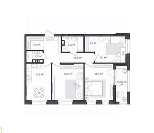 3-к квартира, вторичка, 79м2, 7/9 этаж