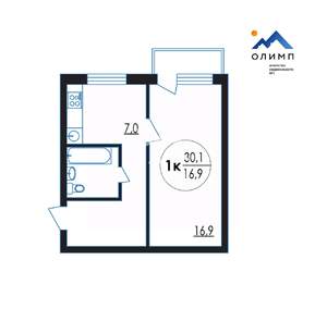 1-к квартира, вторичка, 30м2, 3/5 этаж