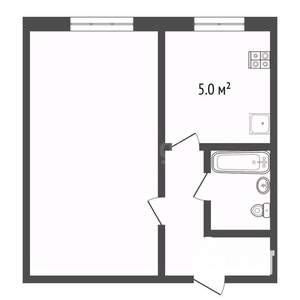 1-к квартира, вторичка, 28м2, 4/5 этаж