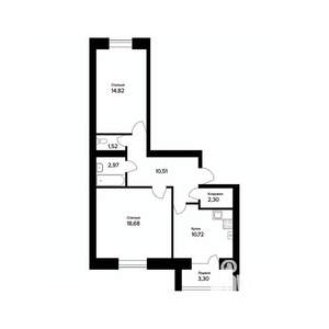 2-к квартира, вторичка, 63м2, 1/5 этаж