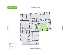 1-к квартира, вторичка, 42м2, 12/18 этаж