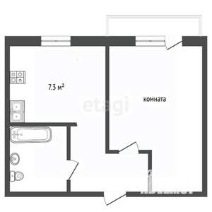 1-к квартира, вторичка, 30м2, 6/10 этаж
